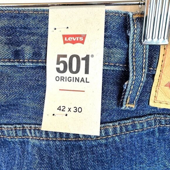 Levi’s NWT 501xx Straight Leg Blue Denim‎ Jeans Men’s 42 x 30 - Picture 10 of 13